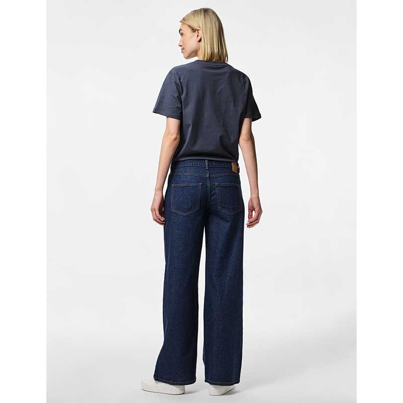 Pieces PCSelma LW Wide Jeans Rinse Noos Dark Blue Denim Rinse