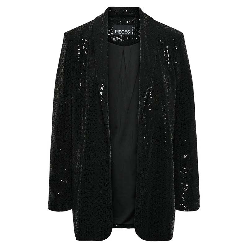 Pieces PCSiddy LS Blazer JRS Black Sequins - J BY J Fashion