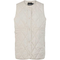 Pieces PCStella Quilted Vest Noos Silver Gray - J BY J Fashion