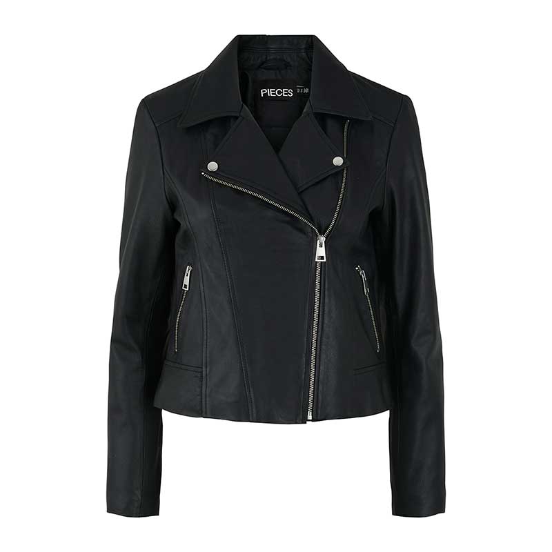 Pieces PCSusse Leather Jacket Noos Black - J BY J Fashion