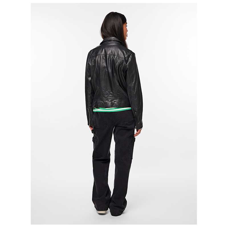 Pieces PCSusse Leather Jacket Noos Black - J BY J Fashion