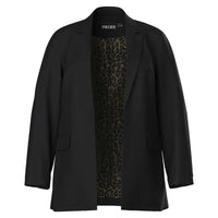 Pieces PcBozzy LS Detail Blazer Noos Black Leo Print