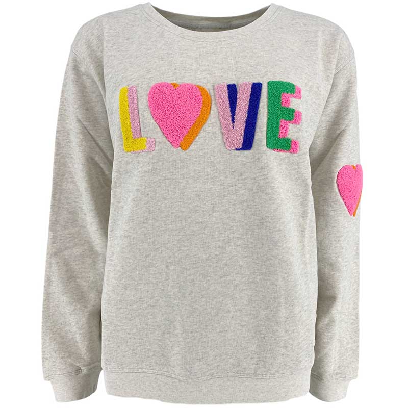 Rosas Is-Multi Double Love Sweat Shirt Grey Melange