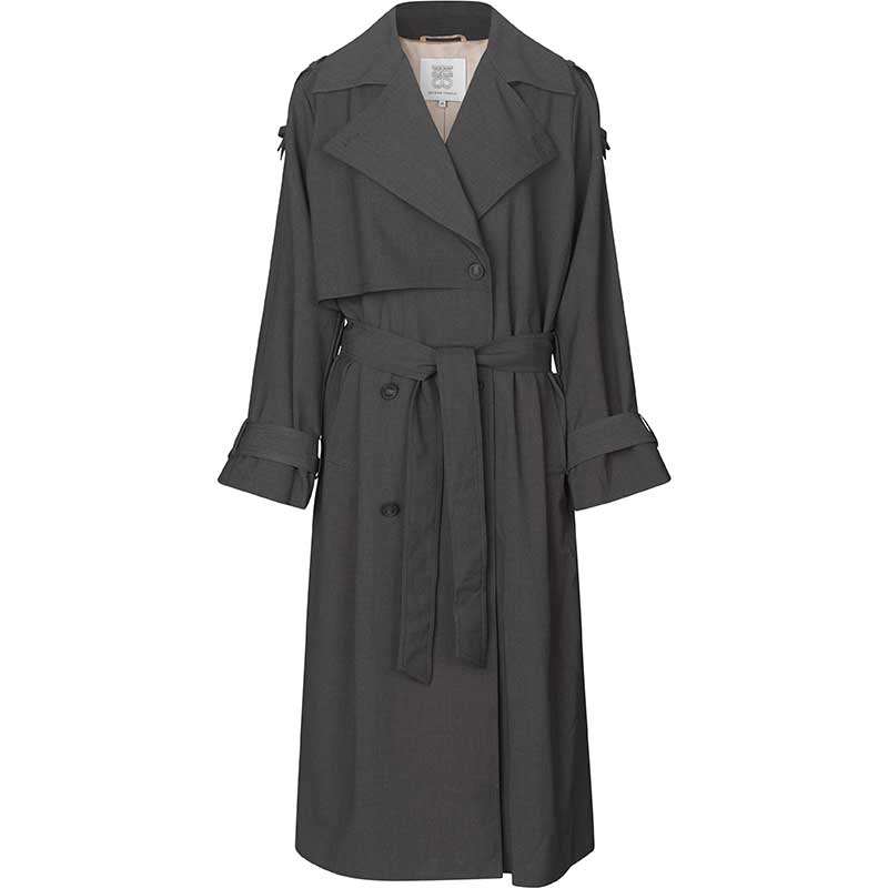 Second Female Zoe Trenchcoat Dark Grey Melange