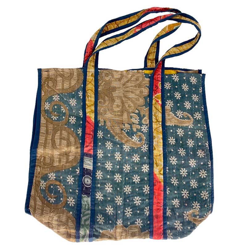 WAUW Unique Kantha Tote Bag No. 04 Mix Print - J BY J Fashion