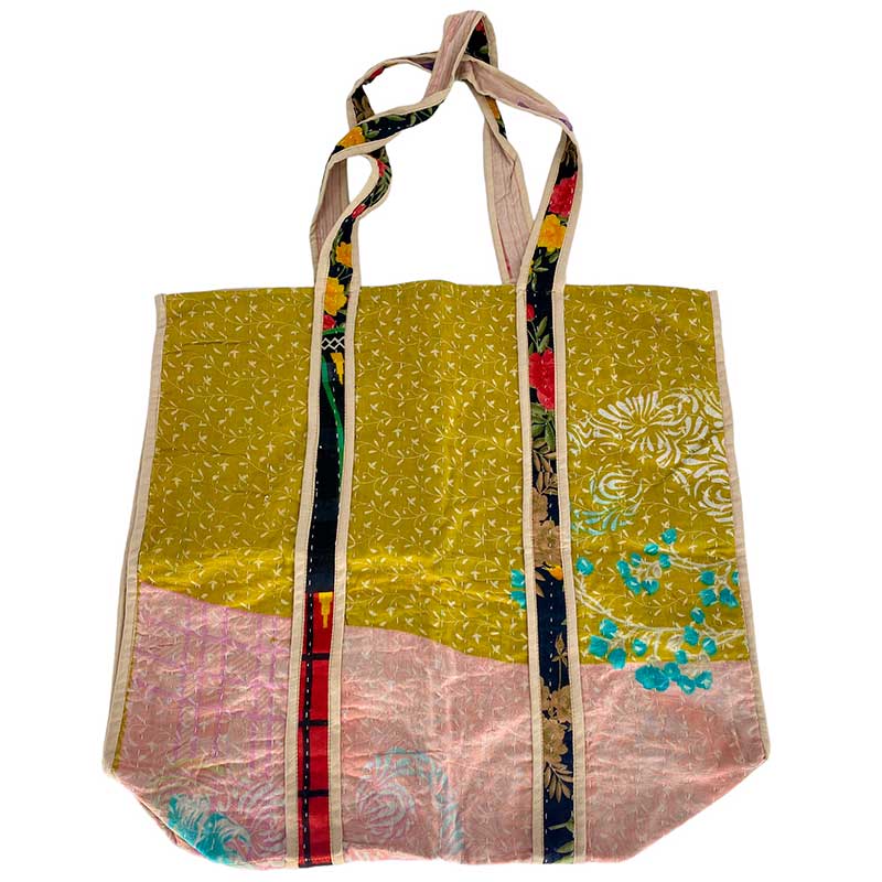 WAUW Unique Kantha Tote Bag No. 07 Mix Print - J BY J Fashion